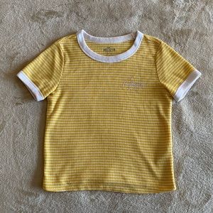 Yellow Striped Hollister Crop Top